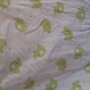 Babies R Us white green elephant baby crib standard fitted sheet